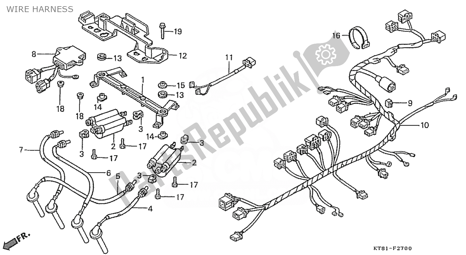 Todas las partes para Arnés De Cables de Honda CBR 400 RR 1986