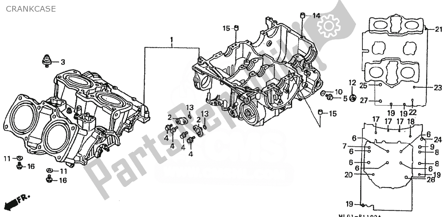 Toutes les pièces pour le Carter du Honda VFR 400 1986