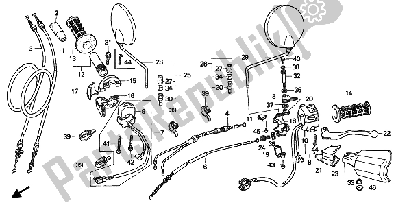 All parts for the Handle Lever & Switch & Cable of the Honda XRV 750 Africa Twin 1994