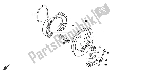 All parts for the Front Brake Panel of the Honda CRF 50F 2005