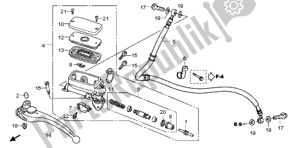 All parts for the Clutch Master Cylinder of the Honda VFR 800X 2012