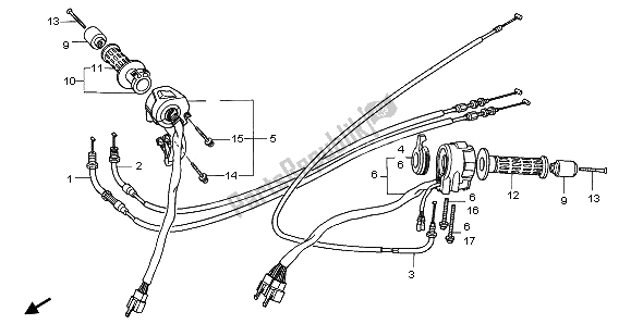 All parts for the Switch & Cable of the Honda CBR 1000F 1996