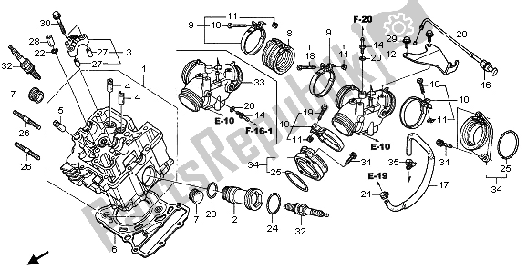 All parts for the Front Cylinder Head of the Honda VTX 1300S 2006