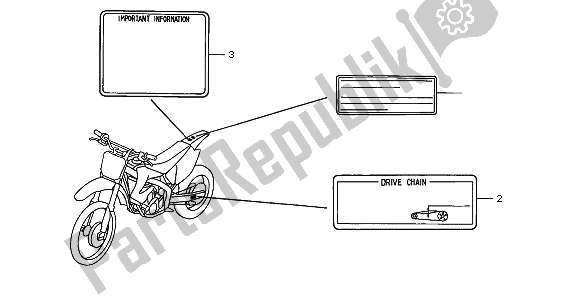 Wszystkie części do Etykieta Ostrzegawcza Honda CRF 450R 2008