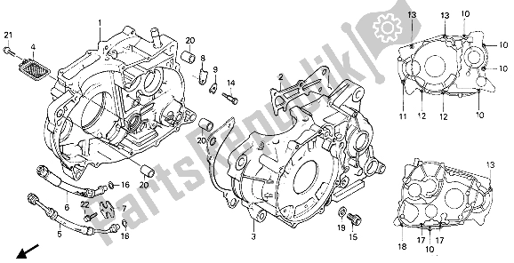 All parts for the Crankcase of the Honda NX 650 1988