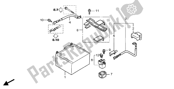 All parts for the Battery of the Honda PES 150 2007