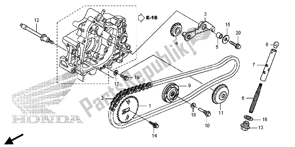 Tutte le parti per il Catena A Camme E Tenditore del Honda CRF 110F 2014