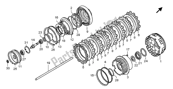 All parts for the Clutch of the Honda GL 1800 Airbag 2007