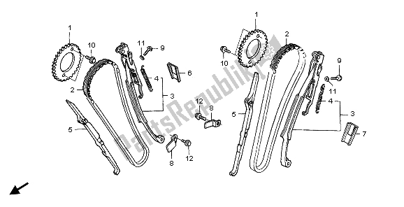 Todas las partes para Cadena De Levas Y Tensor de Honda XL 650V Transalp 2006