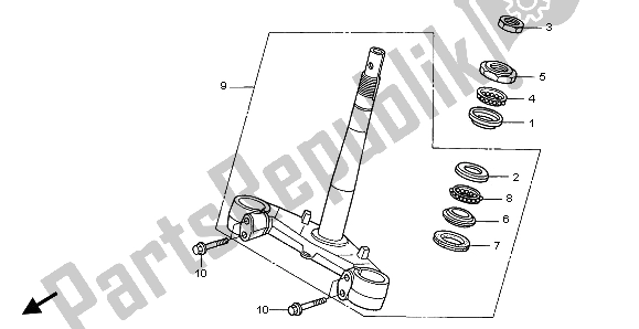 All parts for the Steering Stem of the Honda SH 125 2008
