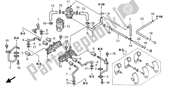 Tutte le parti per il Valvola Di Controllo Iniezione Aria del Honda GL 1500C 2002