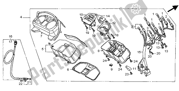 All parts for the Meter (kmh) of the Honda CB 500S 1998