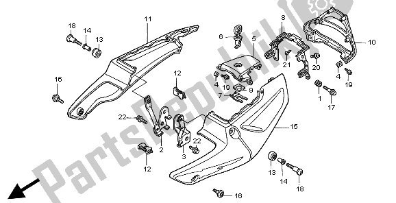 All parts for the Side Cover of the Honda CBR 900 RR 1999