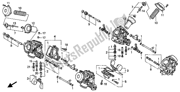 Alle onderdelen voor de Carburateur (onderdelen) van de Honda VFR 400R3 1991