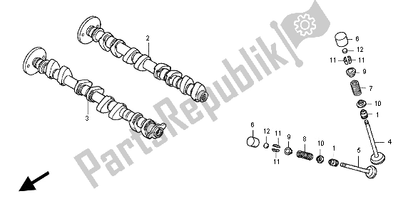 All parts for the Camshaft & Valve of the Honda CBR 600 FA 2012