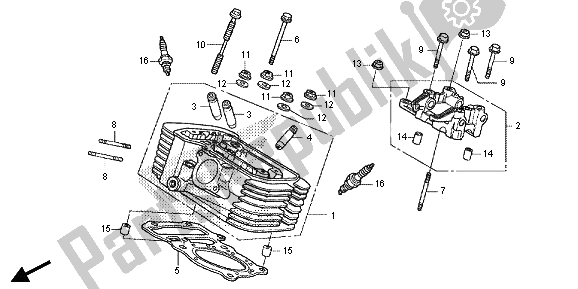 Tutte le parti per il Testata Posteriore del Honda VT 750C2S 2013