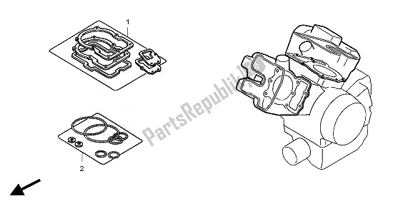 All parts for the Eop-1 Gasket Kit A of the Honda VT 750 CS 2010