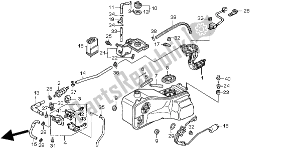 Tutte le parti per il Serbatoio Di Carburante del Honda GL 1500 SE 1998