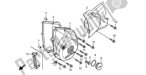 Toutes les pièces pour le Couvercle De Carter Gauche du Honda ANF 125 2008