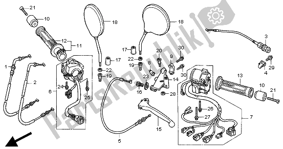 All parts for the Switch & Cable of the Honda CB 1100 SF 2000