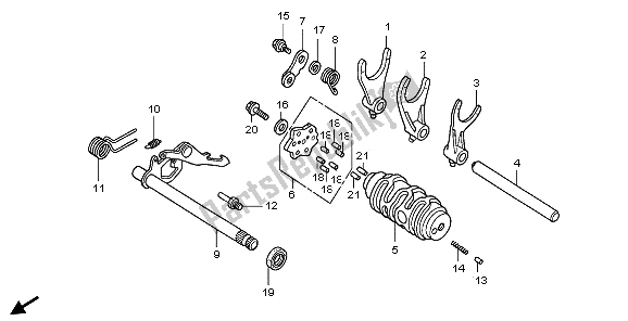 Alle onderdelen voor de Versnellingstrommel van de Honda CBR 125 RW 2006