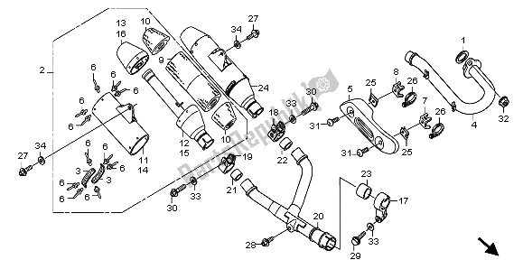 Tutte le parti per il Silenziatore Di Scarico del Honda CRF 250R 2007