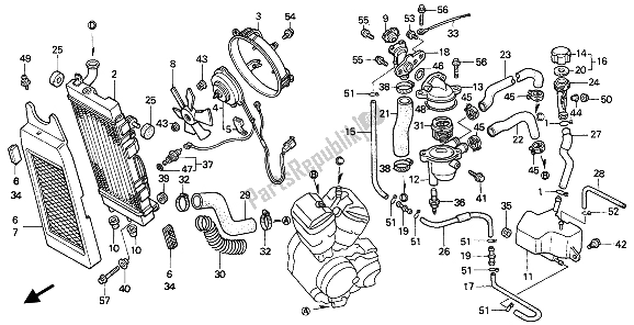 Todas las partes para Radiador de Honda VT 600 CM 1991