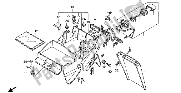 Toutes les pièces pour le Garde-boue Arrière du Honda CBR 600F 1996