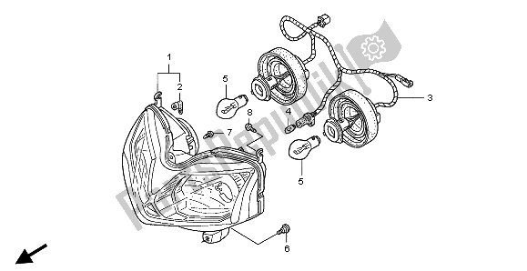 All parts for the Headlight (eu) of the Honda CBR 125 RW 2006