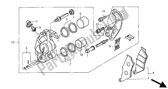 Todas las partes para Pinza De Freno Delantero de Honda CB 500 2000