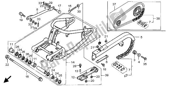 Toutes les pièces pour le Bras Oscillant du Honda VT 600C 1999