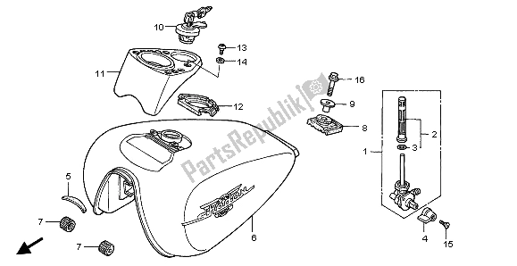 Todas las partes para Depósito De Combustible de Honda VT 125C 1999