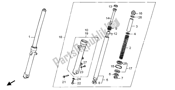 Tutte le parti per il Forcella Anteriore del Honda VF 750C 1995