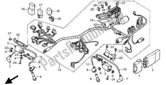 Tutte le parti per il Cablaggio E Bobina Di Accensione del Honda XRV 750 Africa Twin 1997