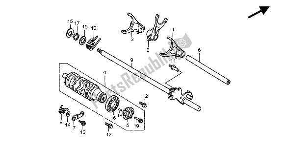 All parts for the Gearshift Drum of the Honda CBF 600 SA 2004