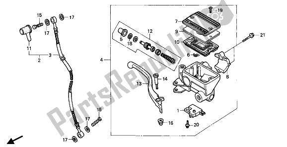 Todas las partes para Cilindro Maestro Del Freno Delantero de Honda XBR 500S 1987