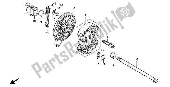 All parts for the Rear Brake Panel of the Honda VF 750C 1996