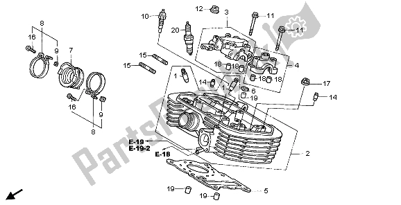 Toutes les pièces pour le Culasse Arrière du Honda VT 125C 2007