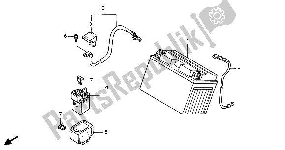 All parts for the Battery of the Honda NT 650V 2003