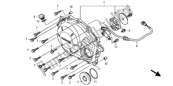 Tutte le parti per il Coperchio Carter Destro del Honda CBF 1000 FS 2012