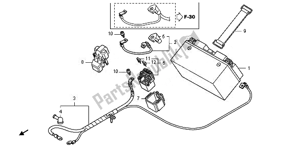 All parts for the Battery of the Honda CB 1000 RA 2010