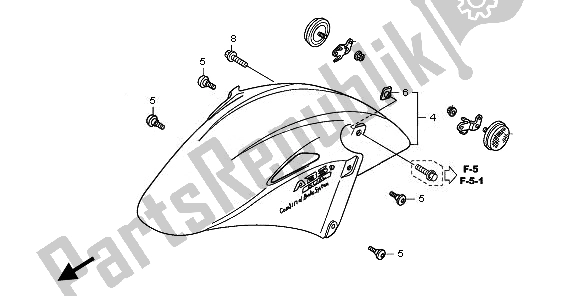 All parts for the Front Fender of the Honda VFR 800A 2008