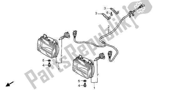 Todas las partes para Faro de Honda TRX 350 FE Rancher 4X4 ES 2001