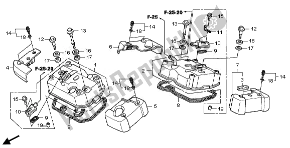 All parts for the Cylinder Head Cover of the Honda VT 750 SA 2010