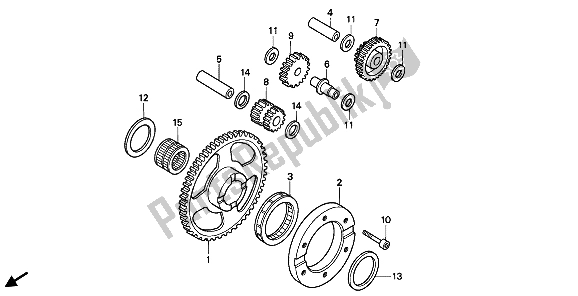 All parts for the Starting Clutch of the Honda NX 650 1993