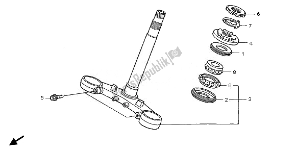 All parts for the Steering Stem of the Honda VFR 800A 2008