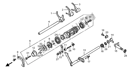Todas las partes para Cambio De Tambor Y Horquilla De Cambio de Honda GL 1500C 1999