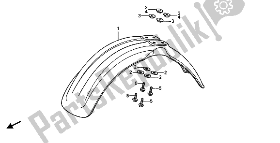 Tutte le parti per il Parafango Anteriore del Honda CR 125R 1985