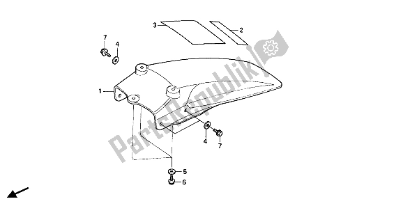 All parts for the Rear Fender of the Honda CR 80R 1987