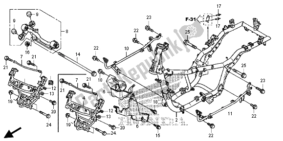 Todas as partes de Corpo Da Moldura do Honda FES 125 2012